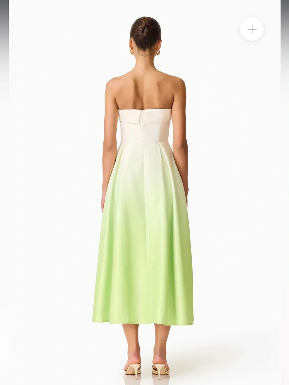 elliatt elisia green & pink floral print strapless satin maxi gown dress small - Picture 7 of 13